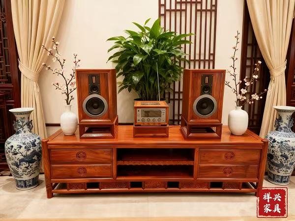 红木≠外壳！祥兴家具红木音响，用料与工艺即实力